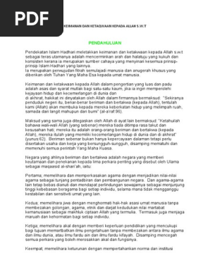 Keimanan Dan Ketaqwaan Kepada Allah S Pdf