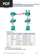 Week 6 Lab – Configuring IPv4 Static and Default Routes