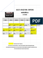 Adult MMA and Martial Arts Class Schedule in Grapevine