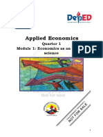 Quarter 1 Module 1: Economics As An Applied Science