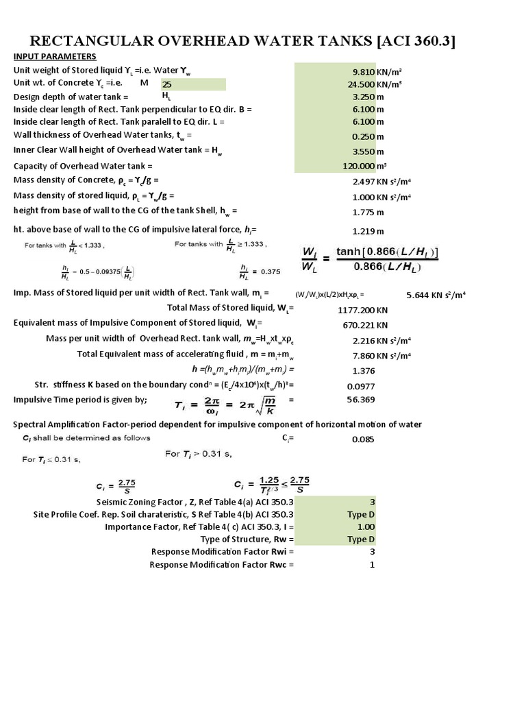 Rectangular Tank Design Calculations | PDF | Quantity | Metrology