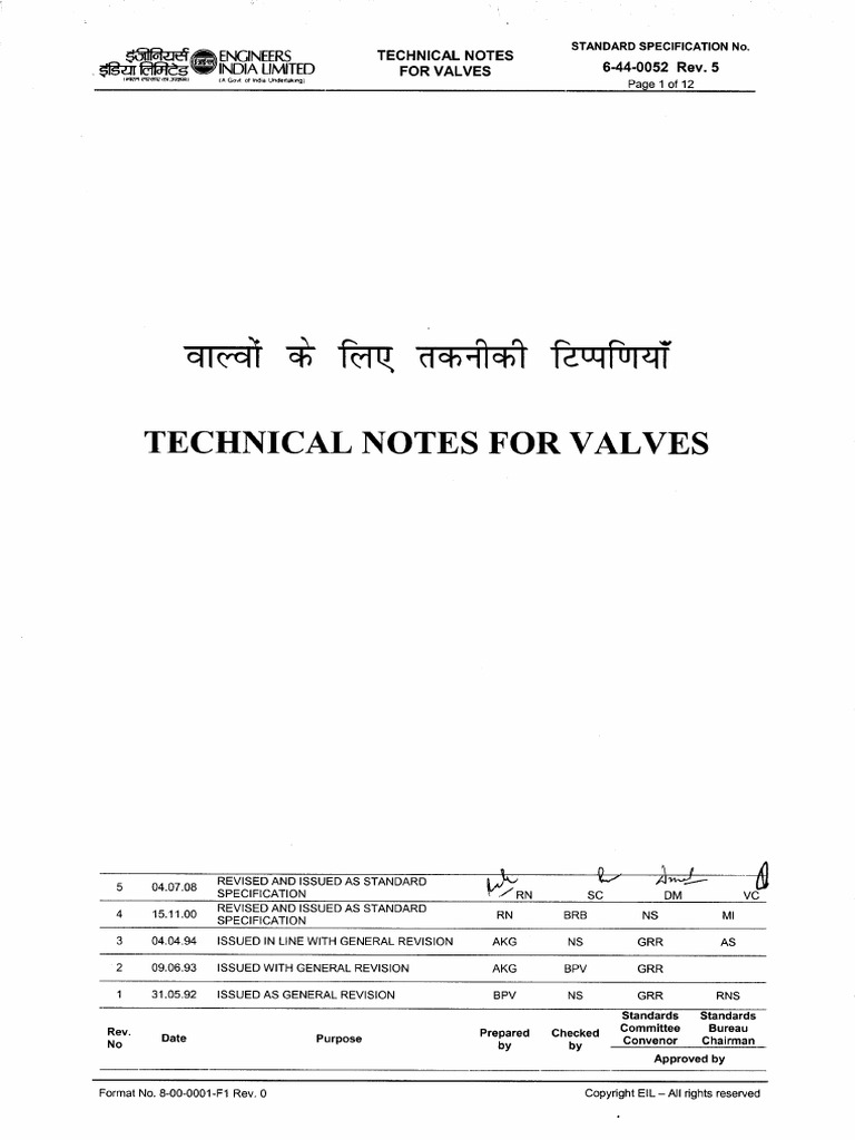6-44-0052-Rev5 Technical Notes For Valves | PDF