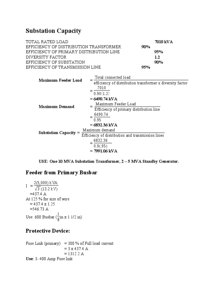 Substation Load Capacity Analysis | PDF | Electrical Substation ...