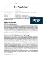 Department of Psychology: BA in Psychology Mission Statement