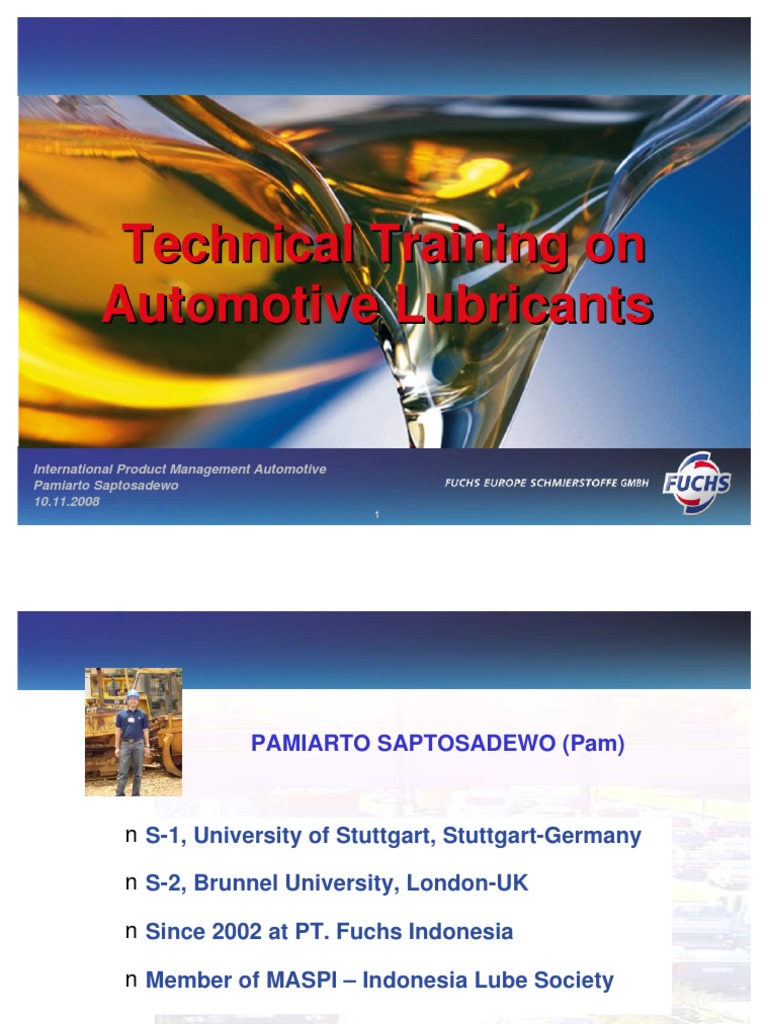 Technical Training On Engine Oils Petrolab Nov 2008 PDF Motor Oil