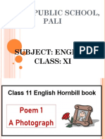 Delhi Public School, Pali: Subject: English Class: Xi
