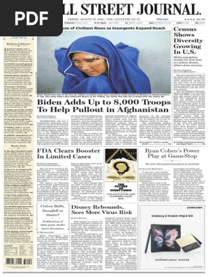 Wsj 21 08 13 Pdf Afghanistan Taliban