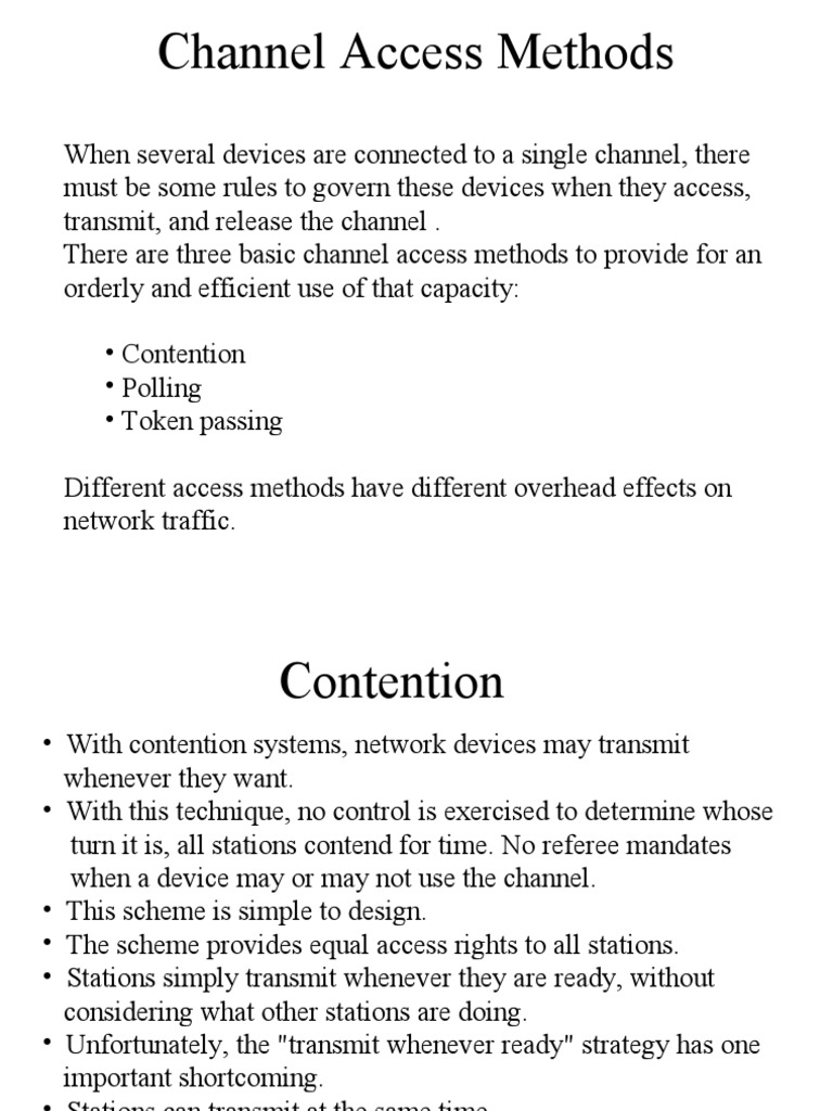 Channel Access Methods | PDF | Ethernet | Computer Network