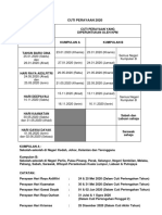 Rumusan Cuti Perayaan 2020 Terkini 12102019