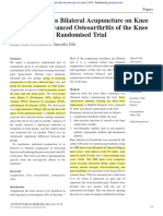 Unilateral Versus Bilateral Acupuncture On Knee Function in Advanced Osteoarthritis of The Knee - A Prospective Randomised Trial