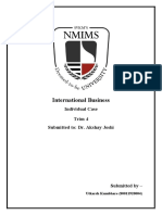 International Business: Individual Case Trim 4 Submitted To: Dr. Akshay Joshi
