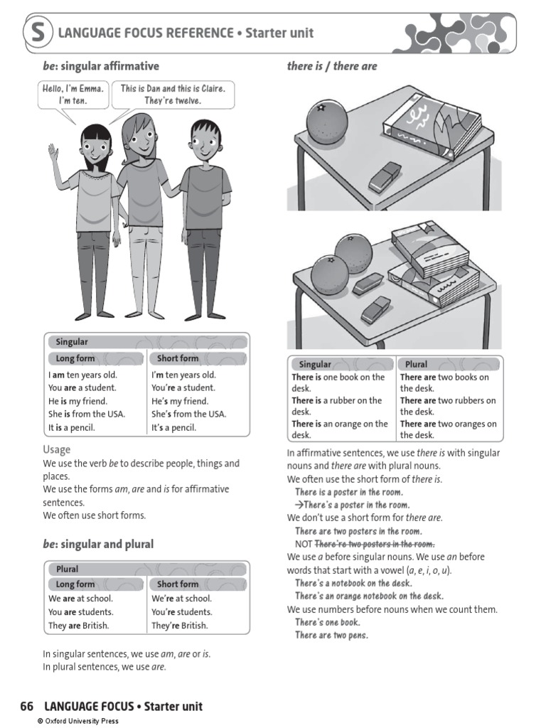 2e Starter Language Focus Reference PDF Grammatical Number Plural