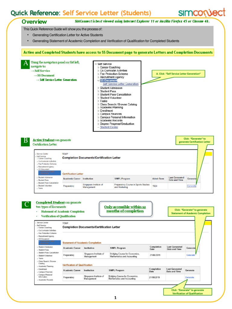 Self Service Letter Generation Guide | PDF | Internet | Hypertext