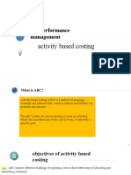Activity Based Costing: Performance Management