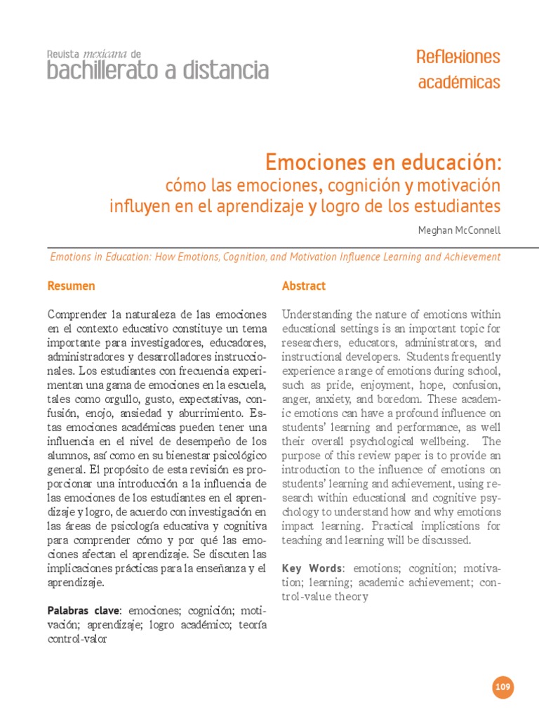 Emociones y su impacto en el aprendizaje | PDF | Aprendizaje | Procesos ...