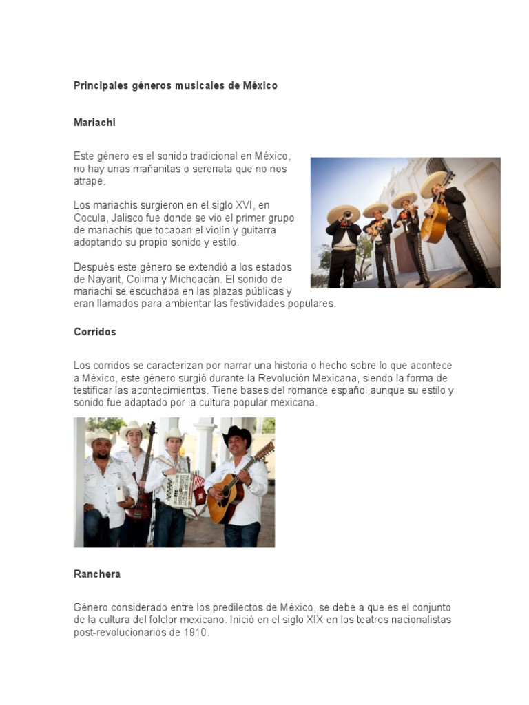 Principales Géneros Musicales de México PDF