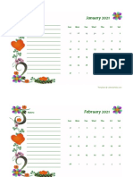 2021 Blank Calendar Design Template 06