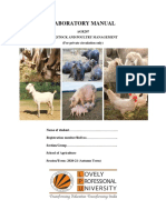Laboratory Manual: AGR207 Livestock and Poultry Management (For Private Circulation Only)