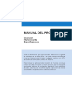 Manual Del Propietario: Operación Mantenimiento Especi¿ Caciones