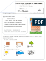 Disciplina Português 1o ano atividades semanas 3 e 4