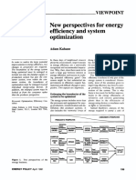 New Perspectives For Energy Efficiency and System Optimization