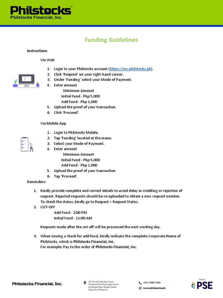 Philstocks Funding and Cash Out Guide | PDF | Cheque | Financial ...