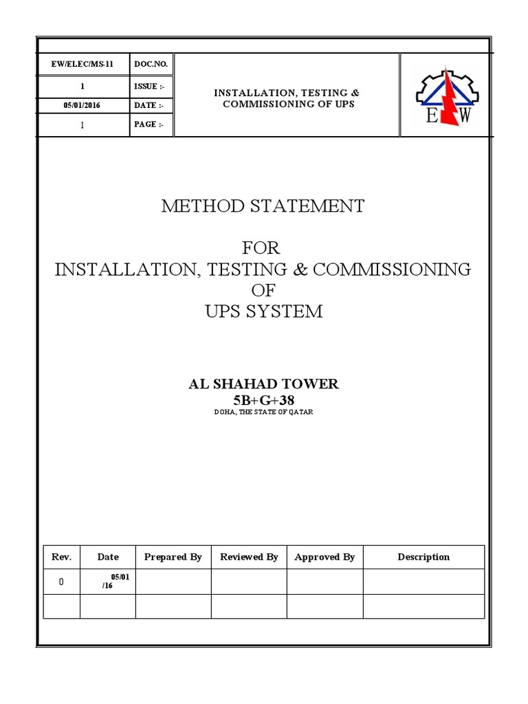 UPS System Installation & Testing Guide | PDF | Mains Electricity ...