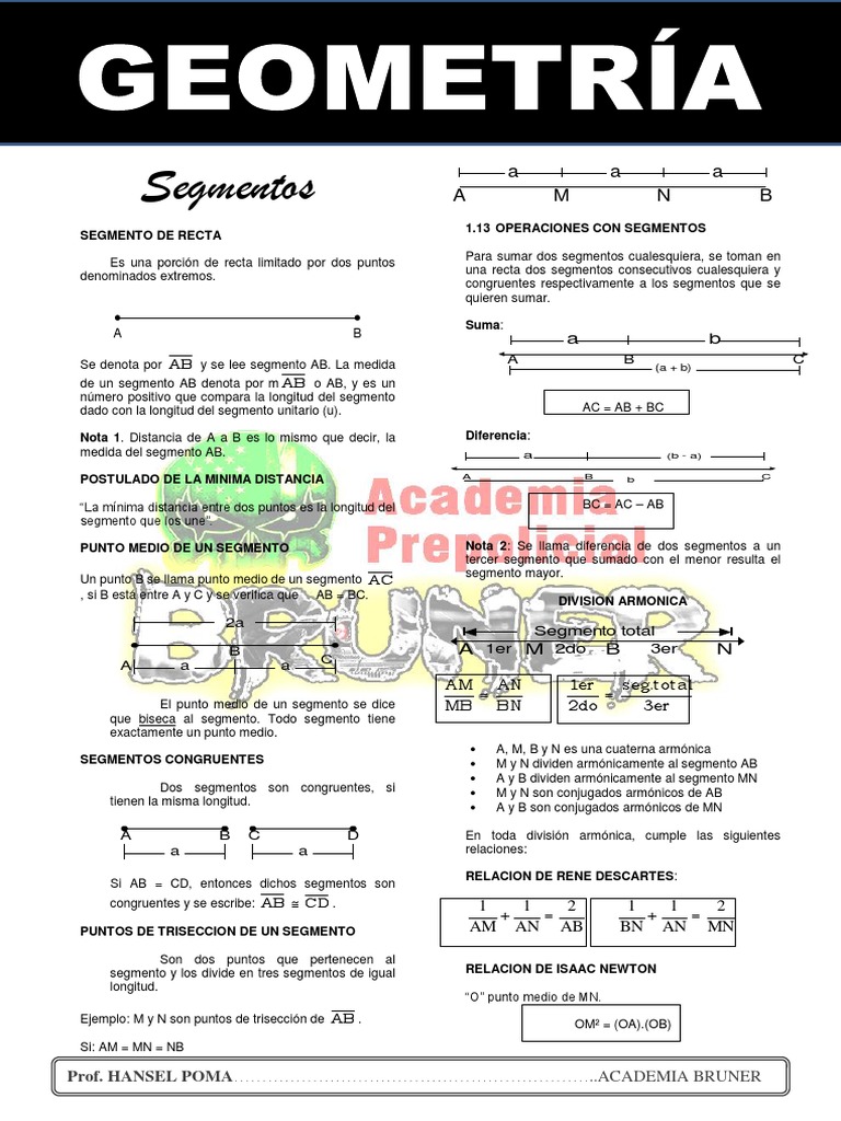 Geometría de Segmentos en Preparación Policial | PDF | Ángulo | Geometría