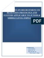 Assignment On Recruitment To Retention Protocols and Systems Applicable To Junior