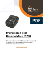 Impressora fiscal Daruma Mach FS700