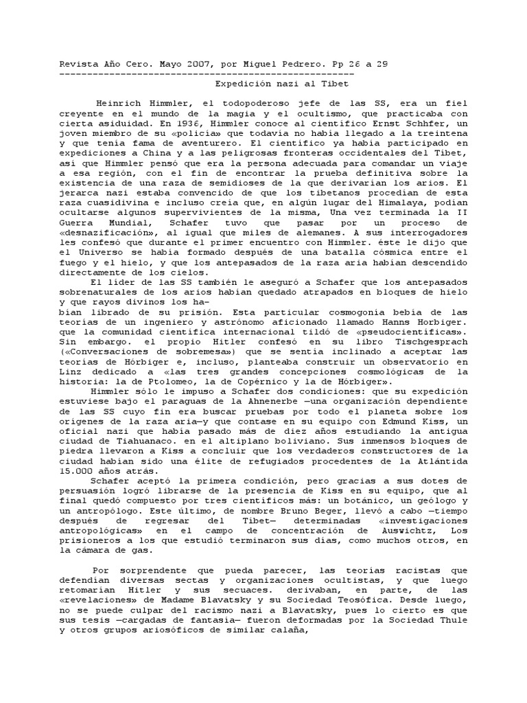 Expedicion Nazi Al Tibet | PDF | Heinrich Himmler | Helena Blavatsky