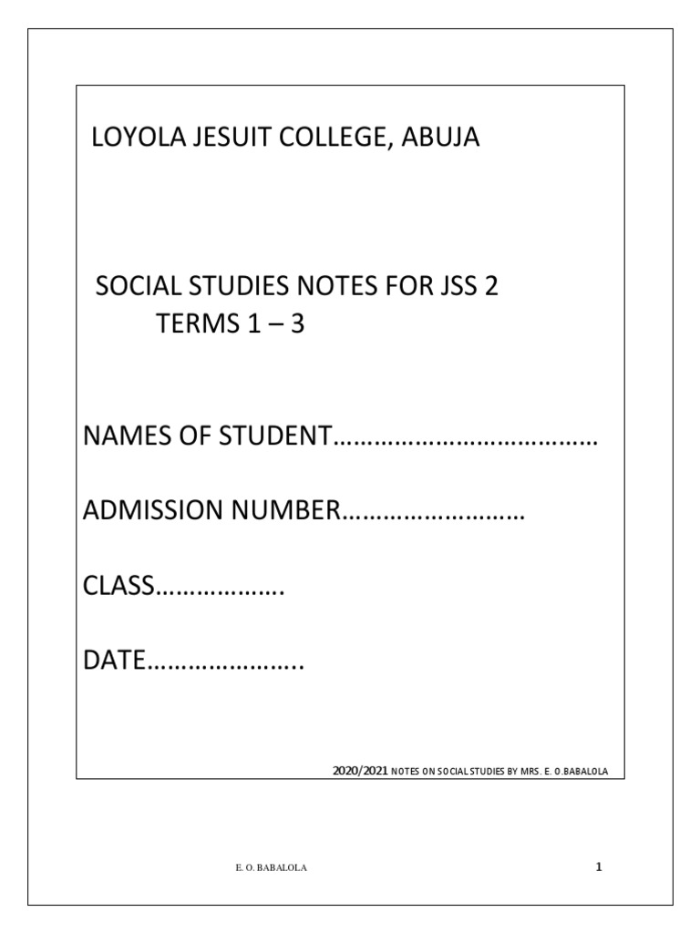JSS2 Social Studies Notes Overview | PDF | Family | Banks