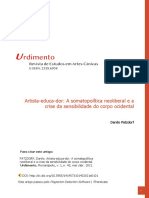 Artista-Educa-Dor - A Somatopolítica Neoliberal e A Crise Da Sensibilidade Do Corpo Ocidental - Danilo Patzdorf