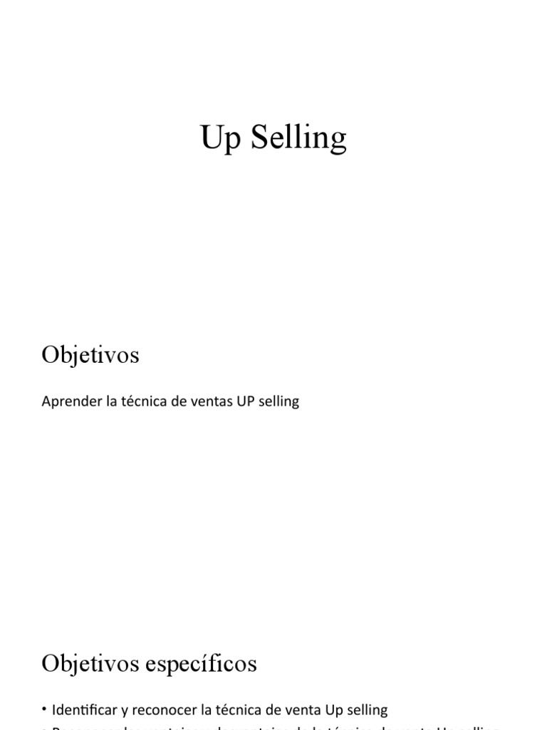 Up Selling | PDF | Producto (Negocio) | Oferta (economía)