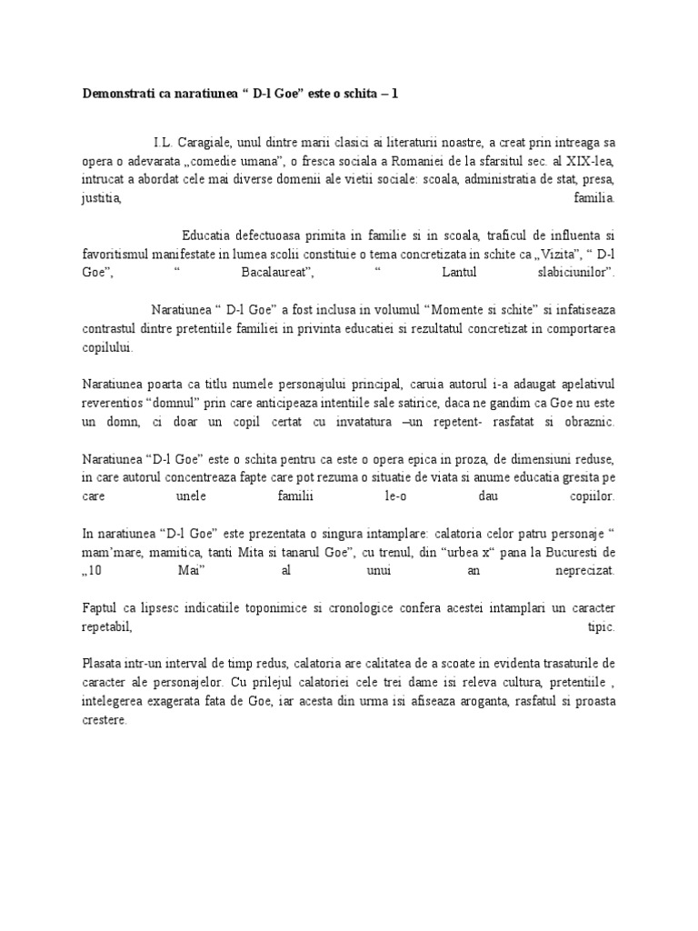 DL Goe - Comentariu | PDF