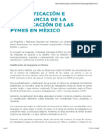 Estratificación e Importancia de La Clasificación de Las Pymes en México