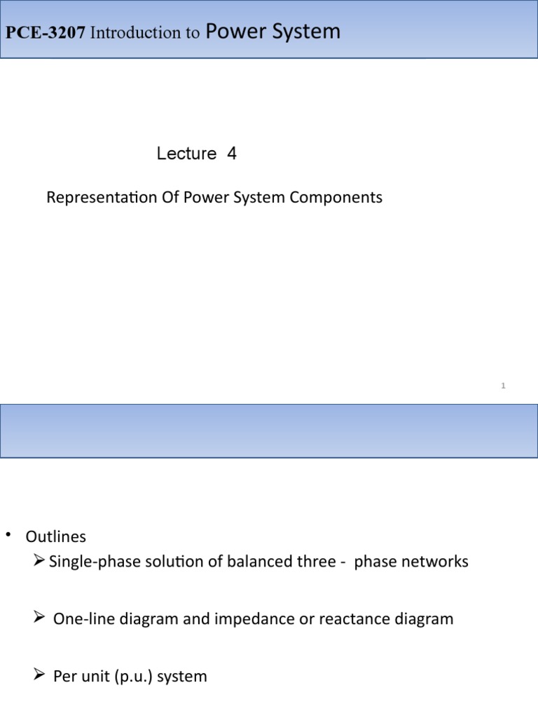 Power System Component Representation | PDF | Metrology | Electromagnetism