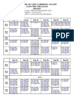 Twghs Mrs. Wu York Yu Memorial College Class Time-Table (Zoom) 2020-2021