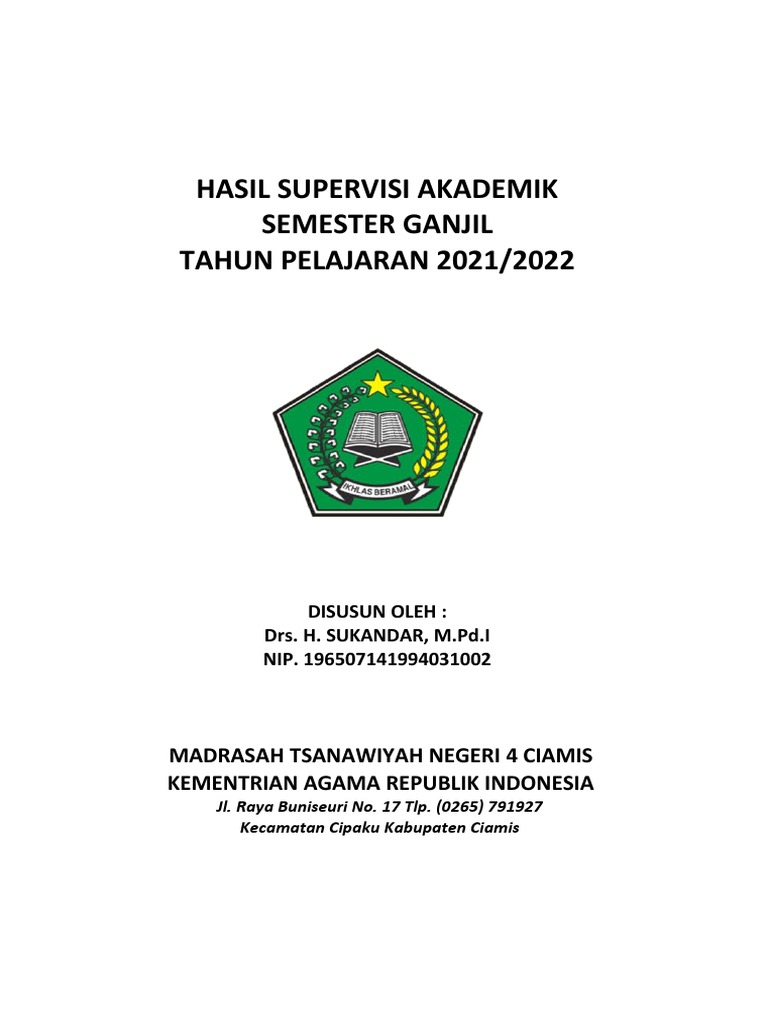 Cover Supervisi Akademik 2021/2022 | PDF