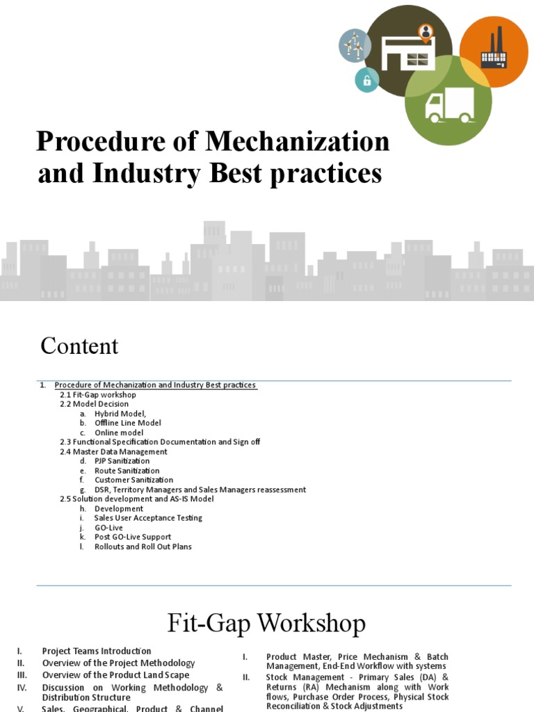 Topic 2 - Procedure of Mechanization and Industry Best Practices | PDF ...