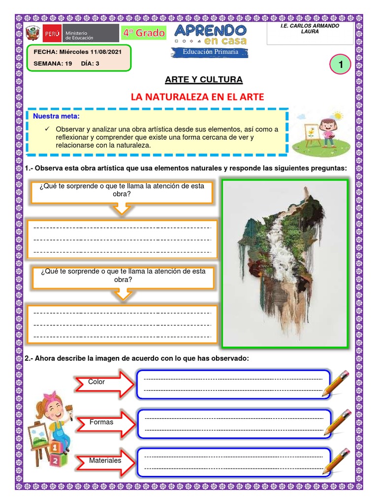 Día 3 - Arte y Cultura 4to Grado | PDF | Telar | Naturaleza