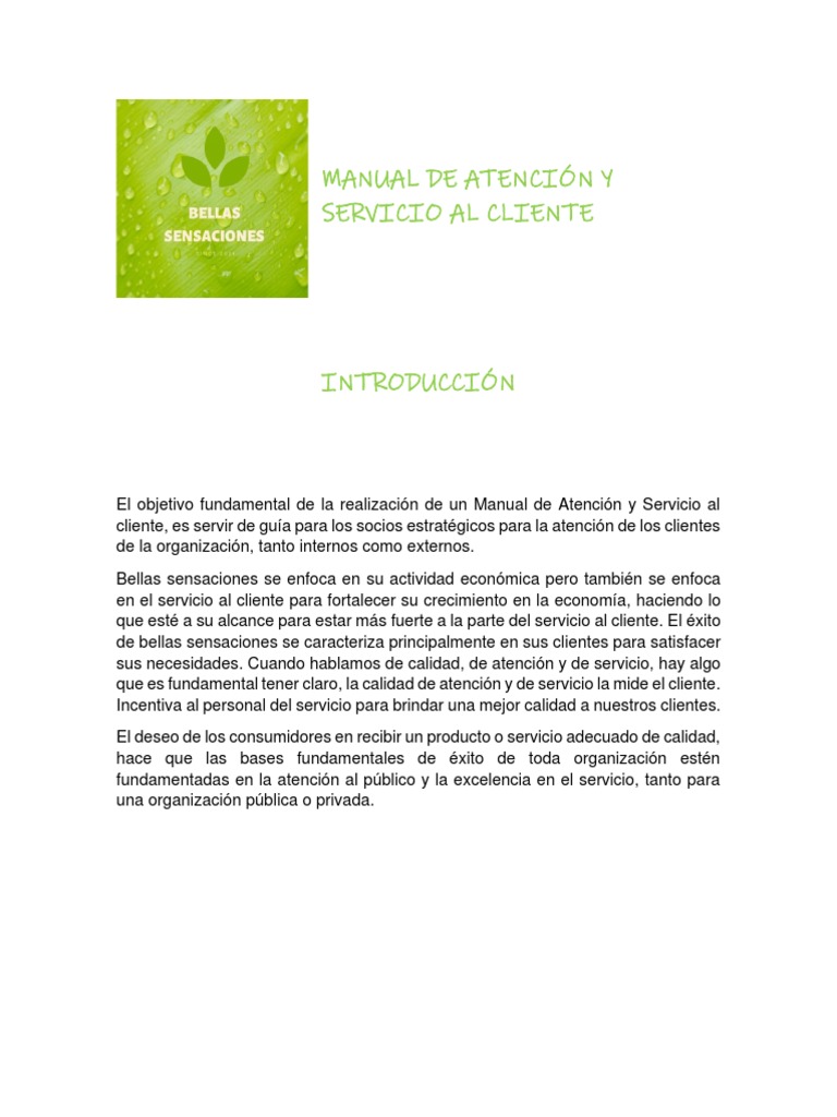 Manual de Atención y Servicio Al Cliente | PDF | Calidad (comercial ...