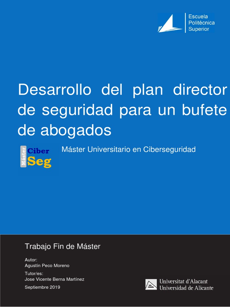 Plan Director de Seguridad para Un Bufete | PDF | Valores | La ...