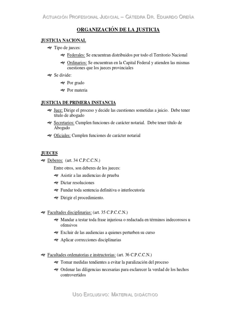 Organización de La Justicia | PDF | Testigo experto | Judicaturas