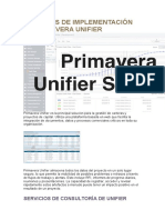 SERVICIOS DE IMPLEMENTACIÓN DE PRIMAVERA UNIFIER