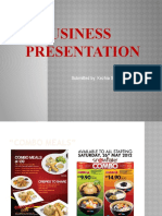 Business Presentation: Submitted By: Kezhia Shane Balute