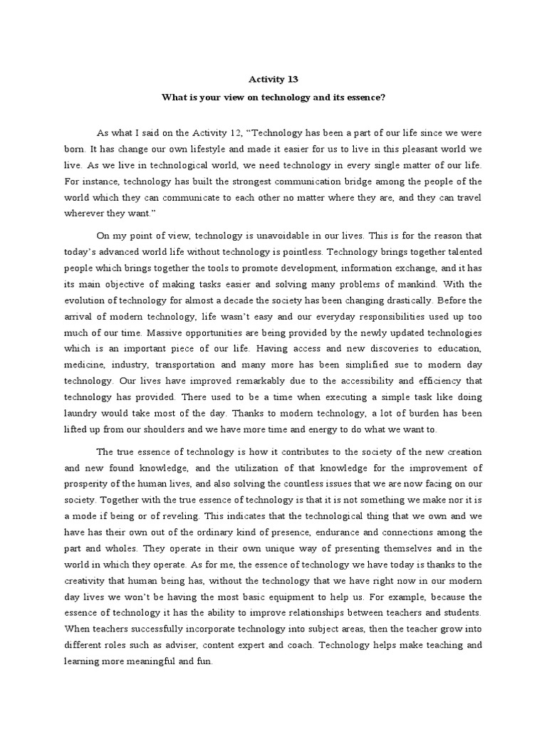 Activity 13. Technology | PDF | Knowledge | Expert