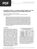 Uncertainty Analysis of Constant Amplitude Fatigue Test Data Employing the Six Parameters Random Fatigue Limit Model