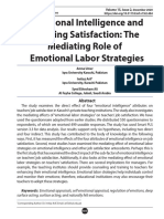 Emotional Intelligence and Teaching Satisfaction: The Mediating Role of Emotional Labor Strategies