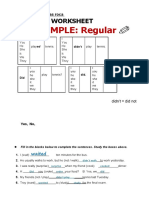 PAST SIMPLE: Regular: Grammar Worksheet